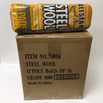 Allstar Steel Wool #0000 Super Fine Grade (12 Packs of 16 Pads) 74016