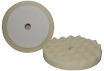 Hi-Buff 8" White Heavy Cut Velcro Waffle Foam Buffing Pad (2 Pack) HB102C